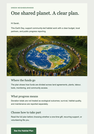 One Circle Around Our Shared Planet email design preview