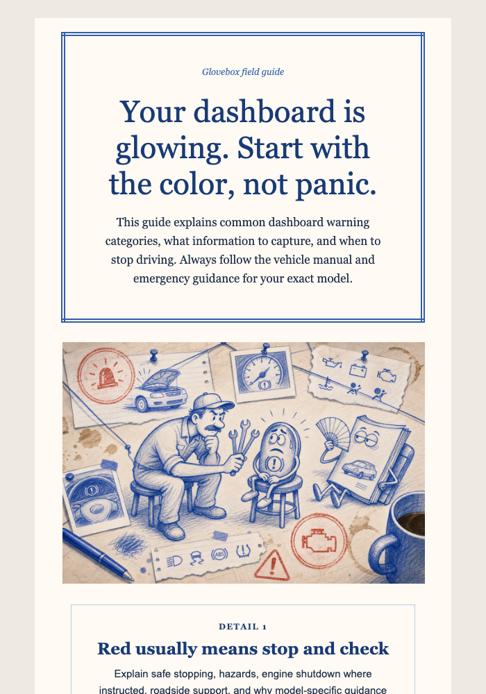 The Dashboard Light Field Guide email design preview