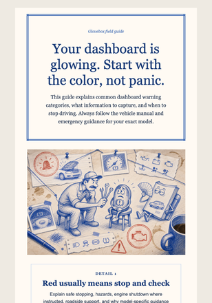 The Dashboard Light Field Guide email design preview