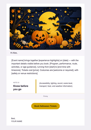 A Halloween Night Worth Leaving the Sofa For — Promotion email design preview