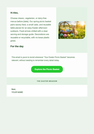 Your Easter Picnic Basket email design preview