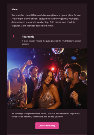 Bring One Favorite Person email design preview