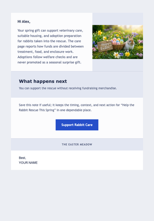 Help the Rabbit Rescue This Spring email design preview