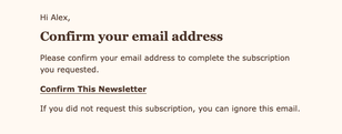 Newsletter Expectations — Warm email design preview