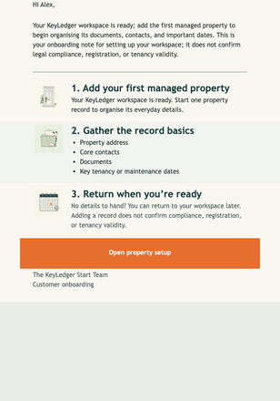 Workspace Ready email design preview