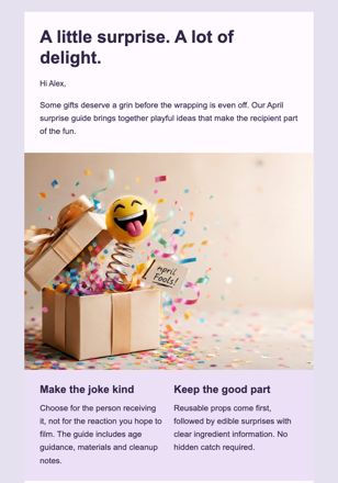 A Surprise Box With a Clear Reveal email design preview