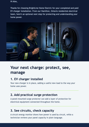 Charge Forward: Smart Protection Follow-Up email design preview