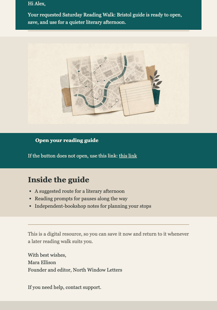 Reading Walk Guide Delivery email design preview