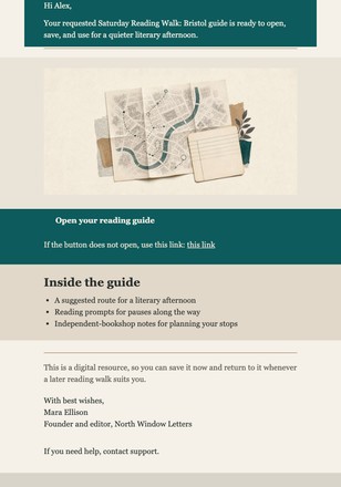 Reading Walk Guide Delivery email design preview