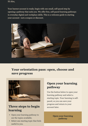Your Learning Pass email design preview