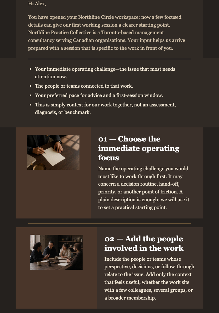 Complete Your Circle Setup email design preview