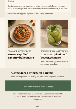 Wednesday Afternoon Pairing email design preview