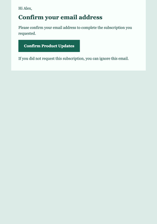 Product Updates — Compact email design preview