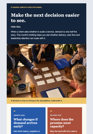 Monthly Executive Signal — Management Consultants email design preview