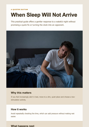 When Sleep Will Not Arrive email design preview