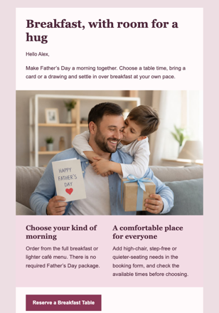 Breakfast With Dad email design preview