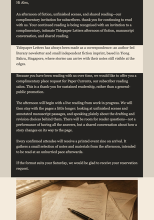 Subscriber Reading Salon Reward email design preview