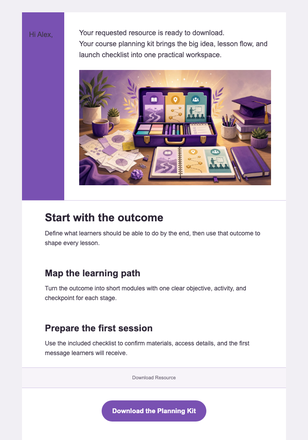 Your Course Planning Kit Is Ready — Education & Training email design preview