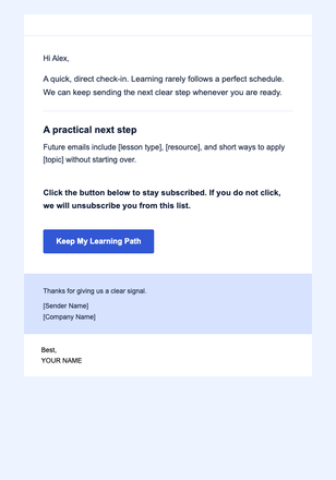 Learning Path — Clear email design preview