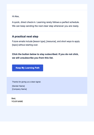 Learning Path — Clear email design preview