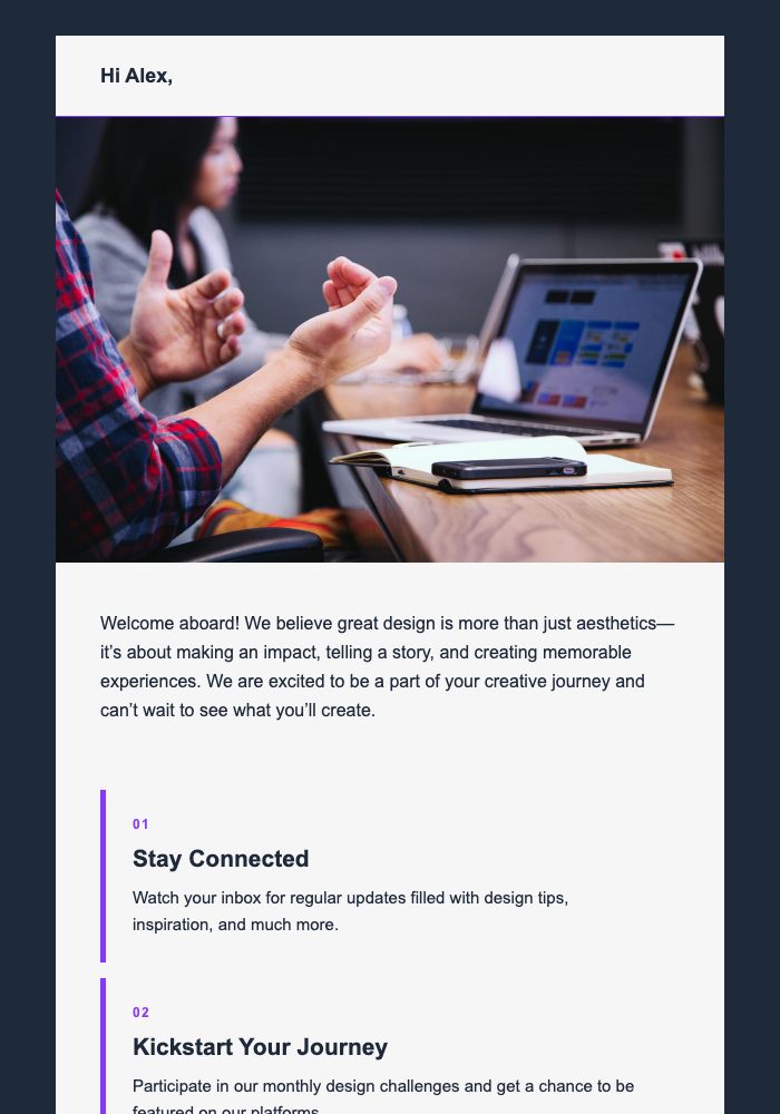 Welcome to Design Agency email design preview