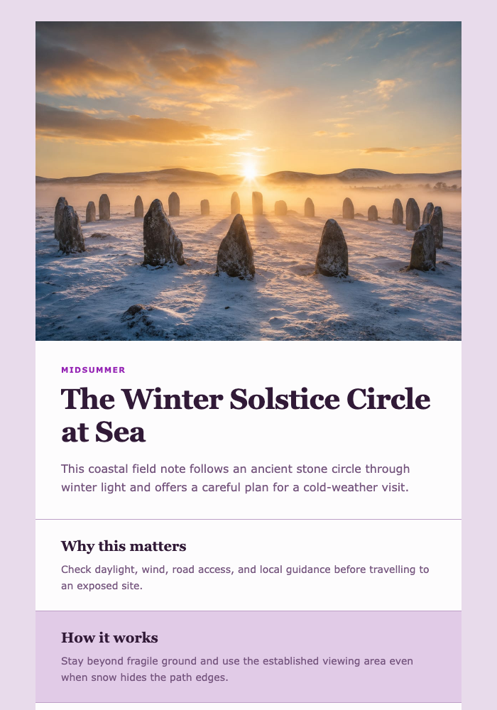 The Winter Solstice Circle at Sea email design preview