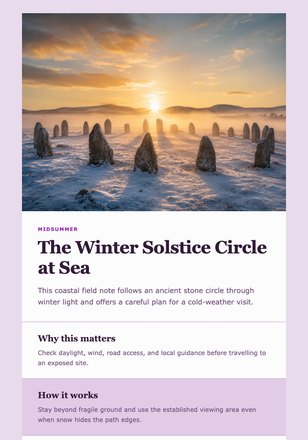 The Winter Solstice Circle at Sea email design preview