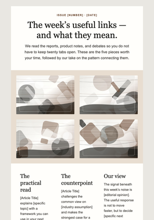 Curated Weekly Links and Opinion email design preview