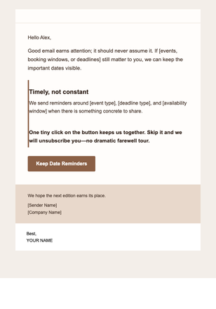 Future Dates — Editorial email design preview