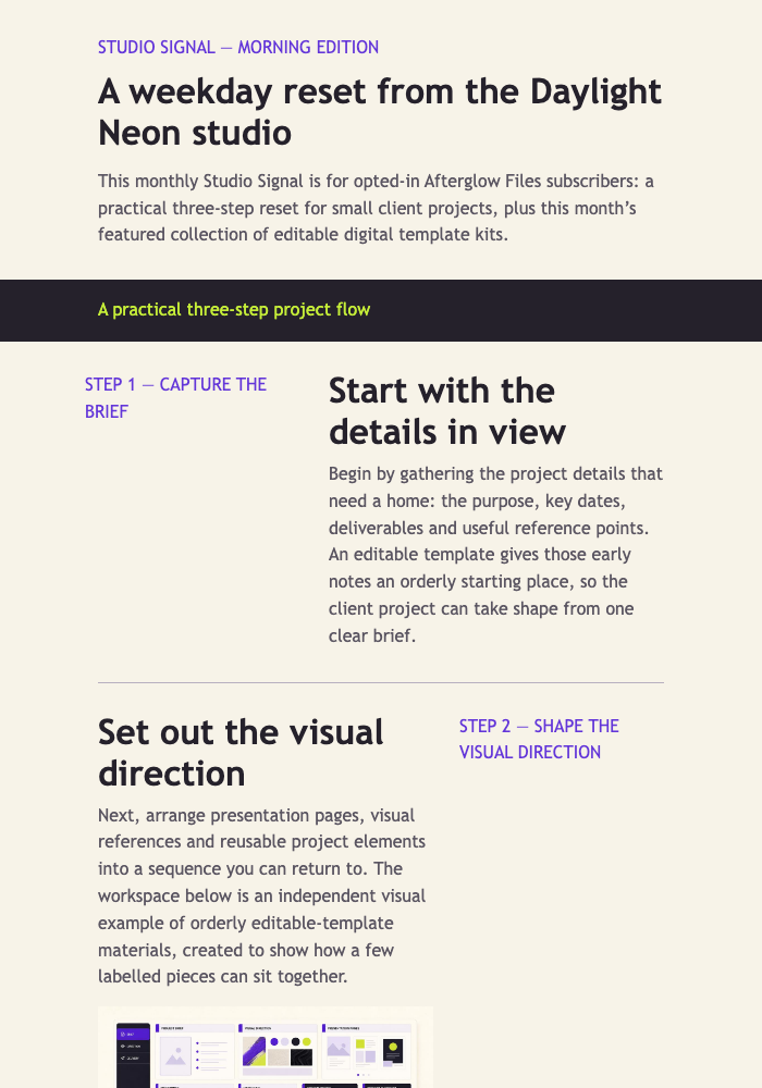 Neon Studio Signal Newsletter email design preview