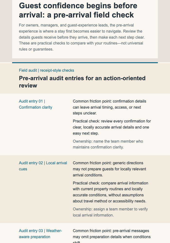 Coastal Arrival Field Notes email design preview