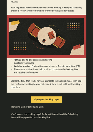 Conference Meeting Booking email design preview