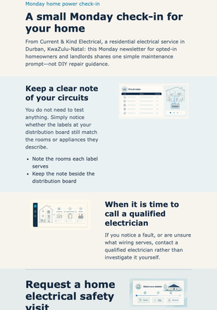 Monday Home Power Check-in email design preview