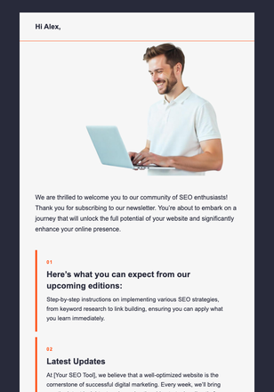 Welcome to SEO Tool email design preview