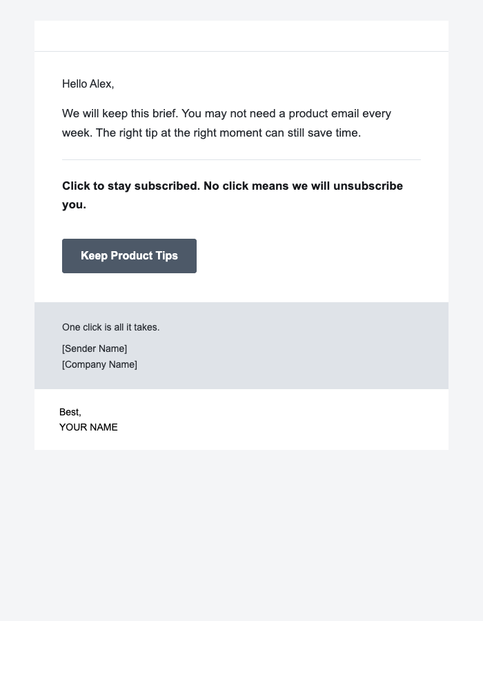 Product Guidance — Minimal email design preview