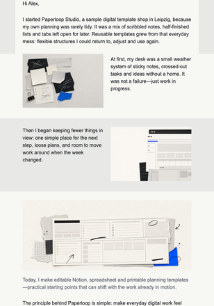 A Note From the Template Maker email design preview