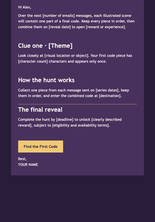 Email Code Scavenger Hunt email design preview
