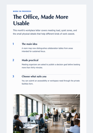 The Office, Made More Usable email design preview