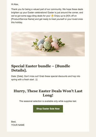 Easter Offer email design preview