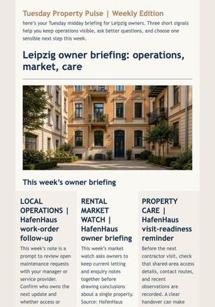 Tuesday Property Pulse email design preview