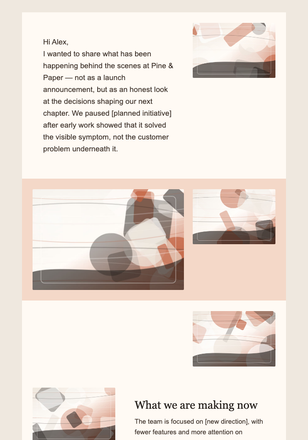 Founder Letter from Behind the Scenes email design preview