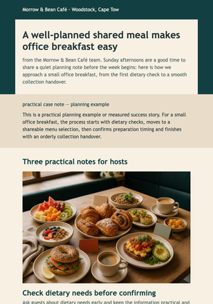 Sunday Service Note email design preview