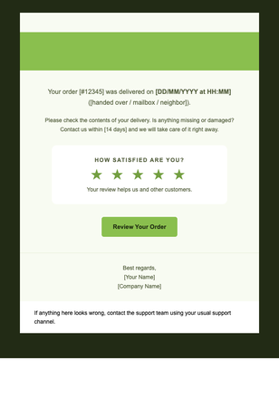 Delivery Confirmed email design preview