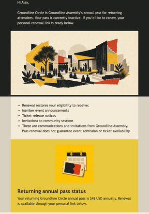 Circle Pass Renewal Notice email design preview