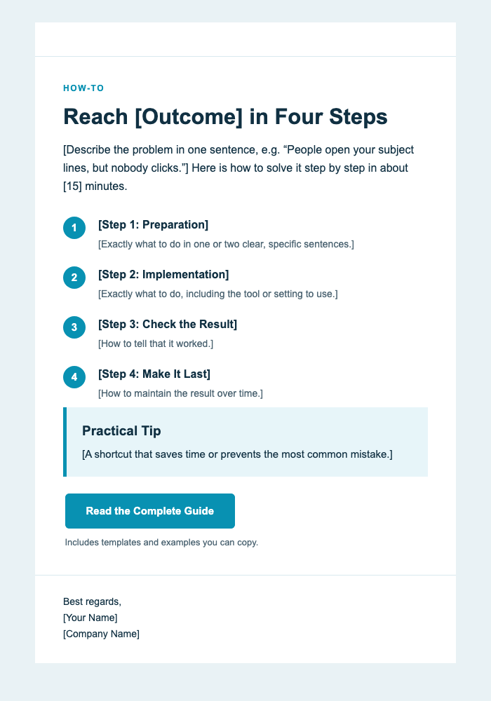 How-to Guide email design preview