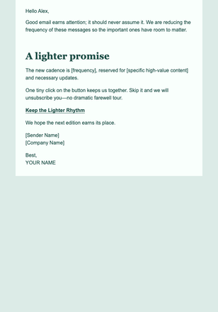 Lower Frequency — Editorial email design preview