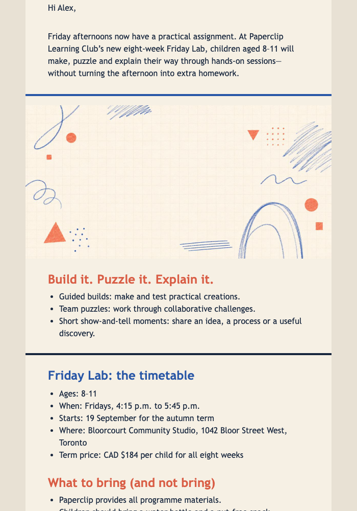 Friday Lab Launch Poster email design preview