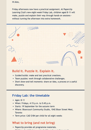 Friday Lab Launch Poster email design preview