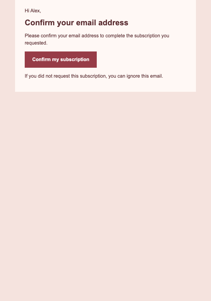 Tiny Task — Warm email design preview