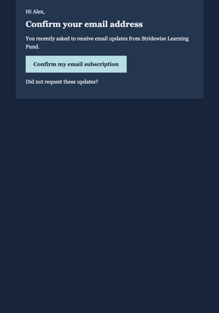 Sport Learning Subscription Confirmation email design preview
